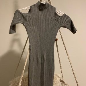 Gray Cut Out Shoulder Guess Dress